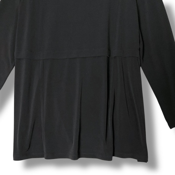 Susan Graver Modern Essentials Top Sz L V-Neck Liquid Knit Tunic Black Capsule M - Picture 8 of 11